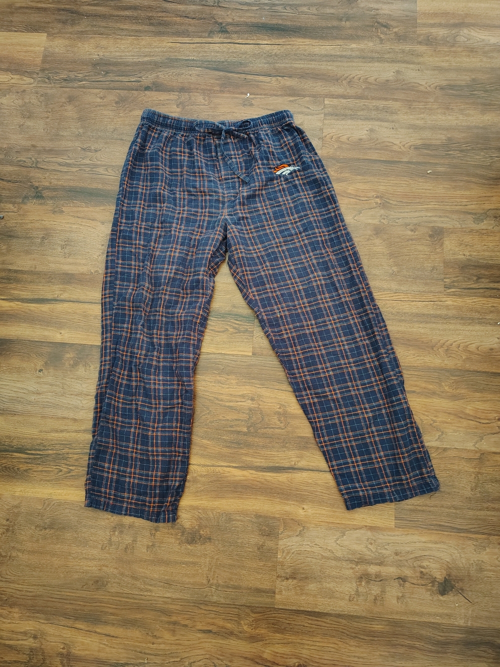 NFL Navy and Orange Plaid Jogger Lounge Pants